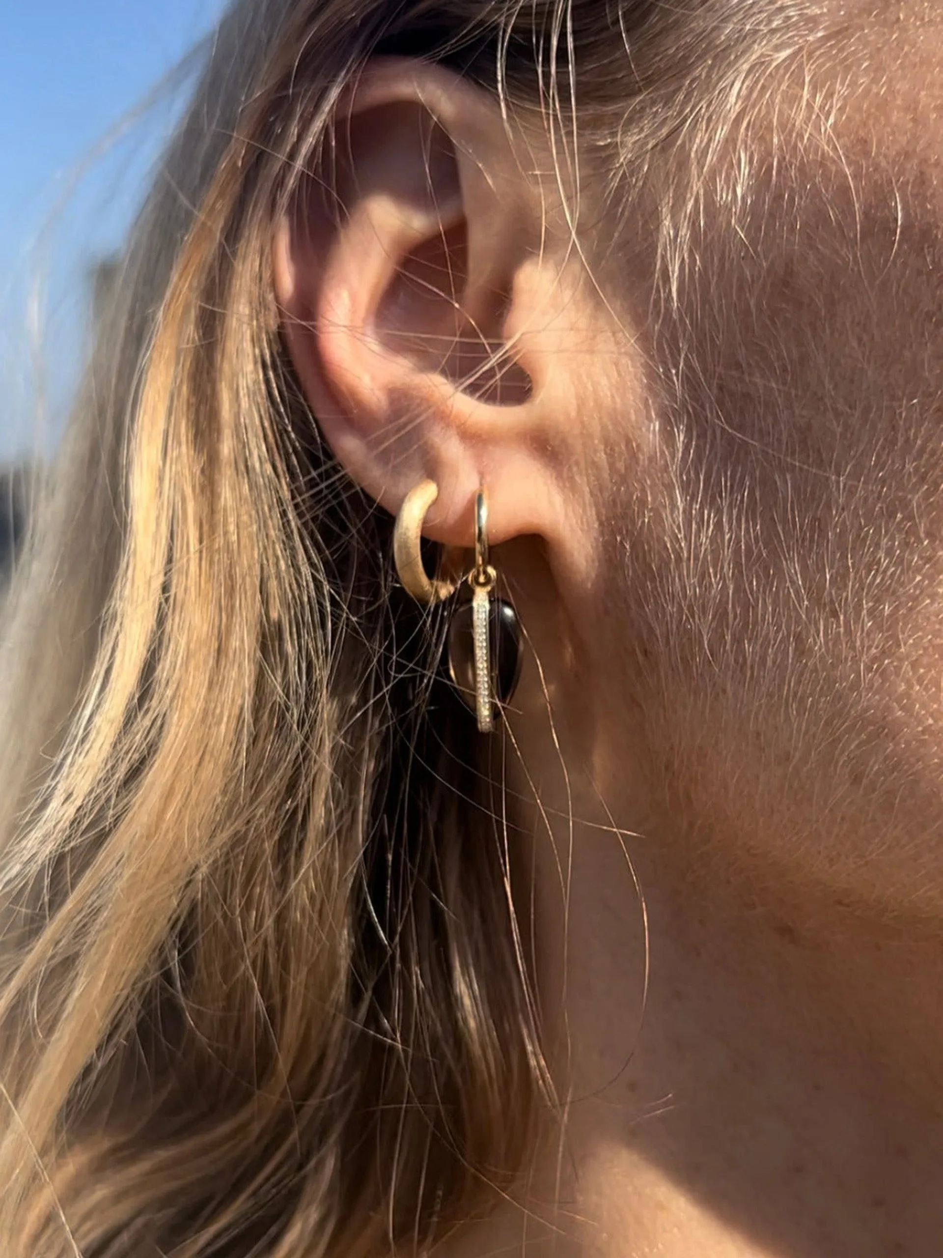 14K Halo hoops