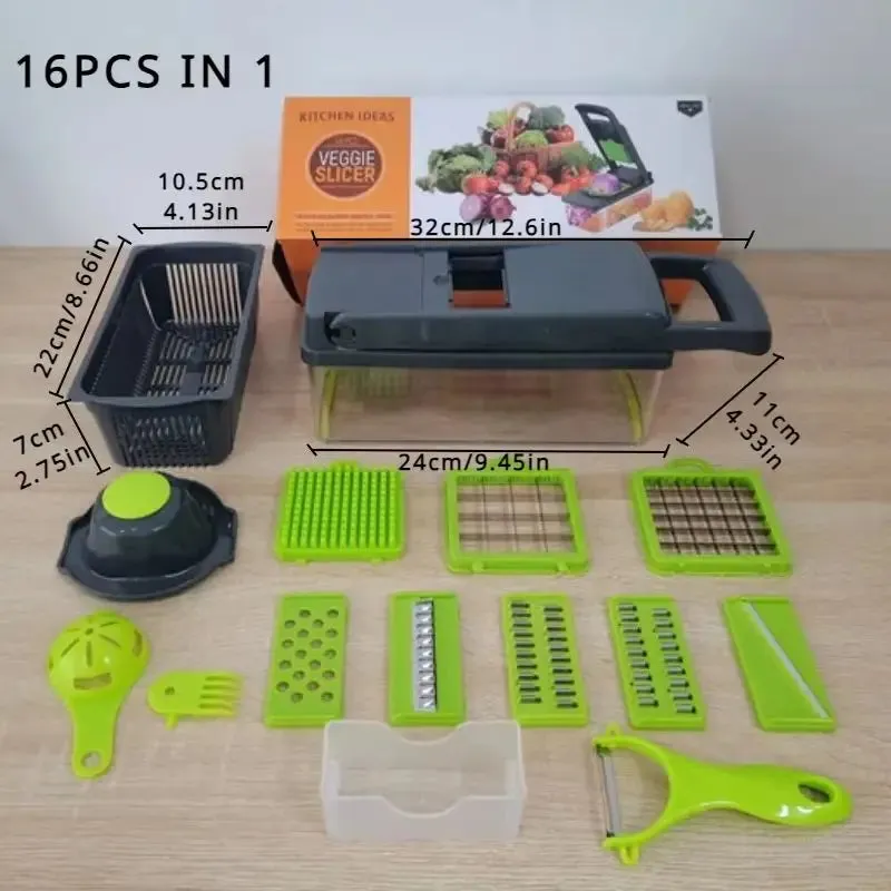 16-in-1 Multi-Function Vegetable Chopper & Dicer