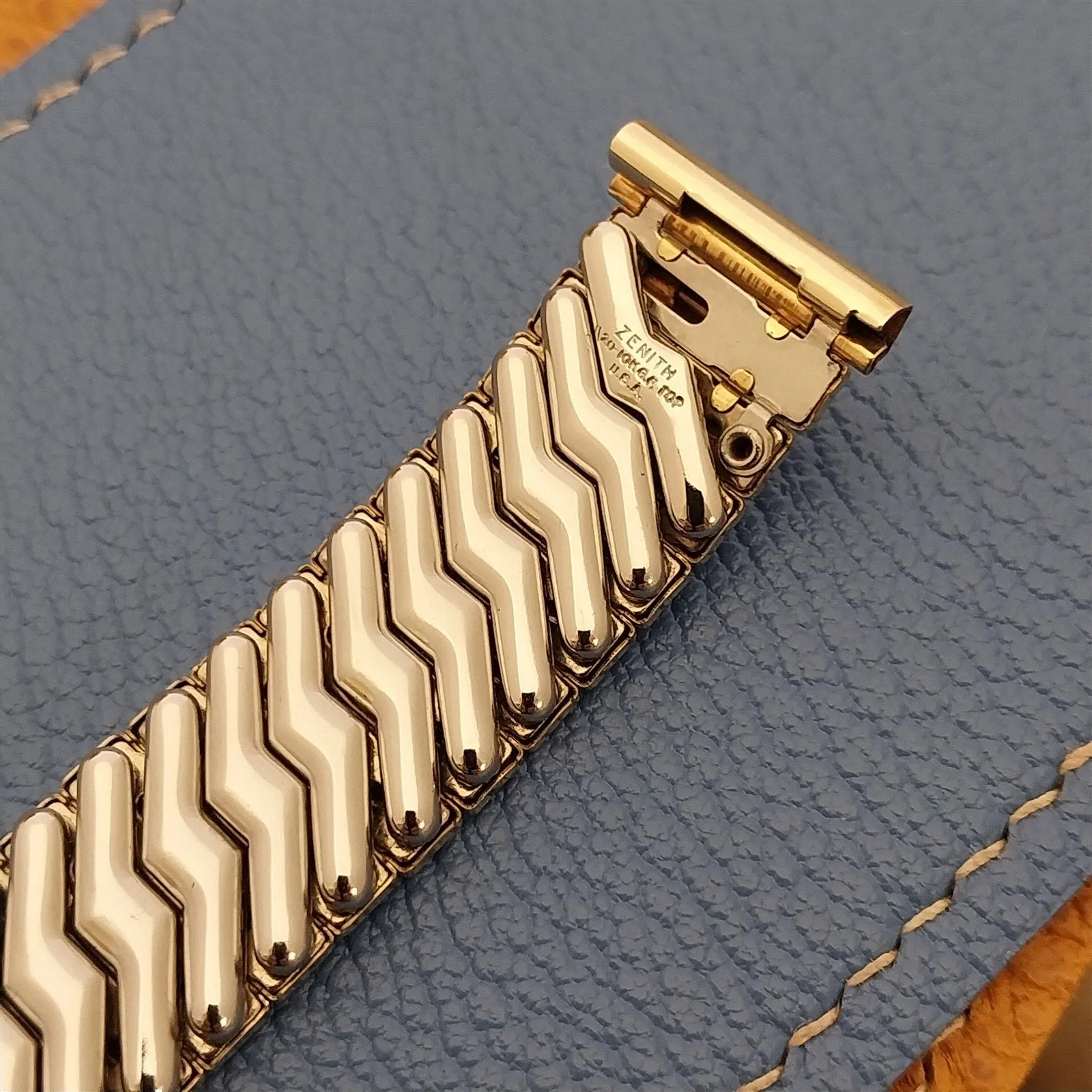 17.2mm Zenith Short Gold-Fill Classic Stretch Unused 1950s Vintage Watch Band