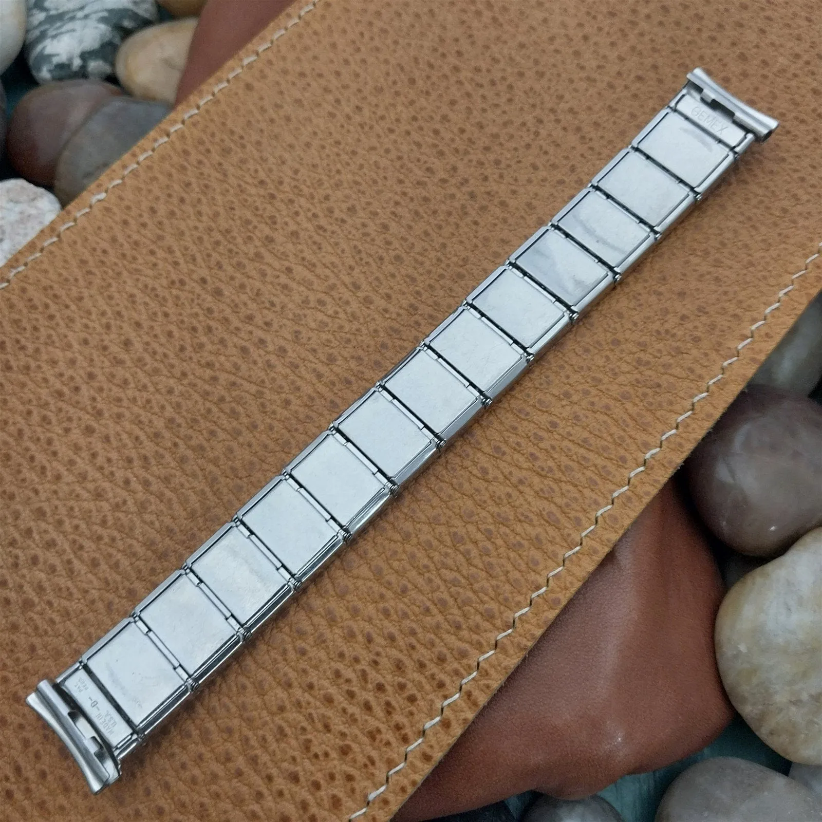 17mm Stainless Steel Classic Box-Link Expansion 1950s Gemex Vintage Watch Band