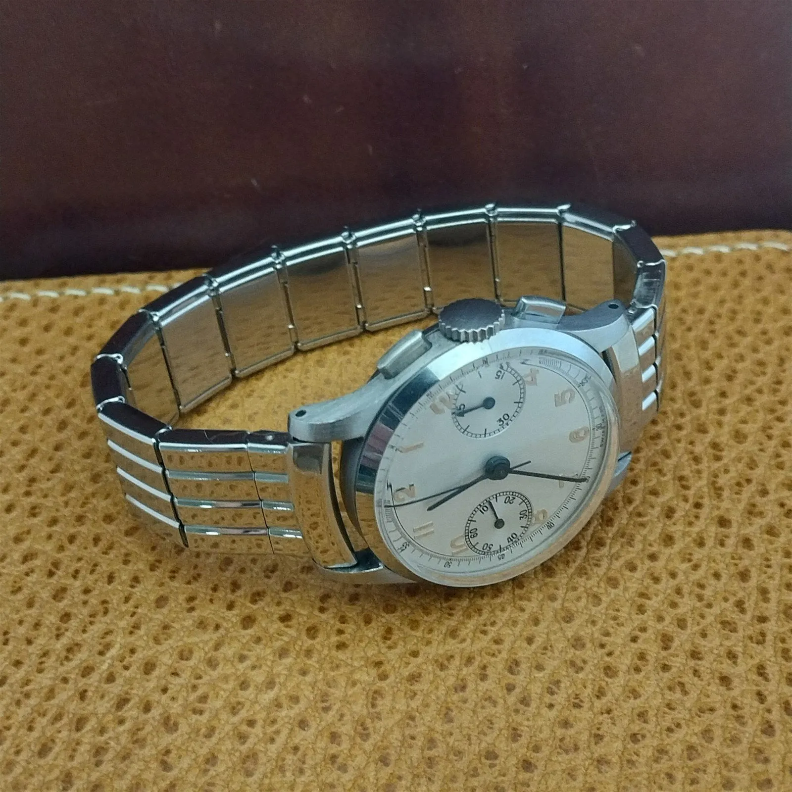 17mm Stainless Steel Classic Box-Link Expansion 1950s Gemex Vintage Watch Band