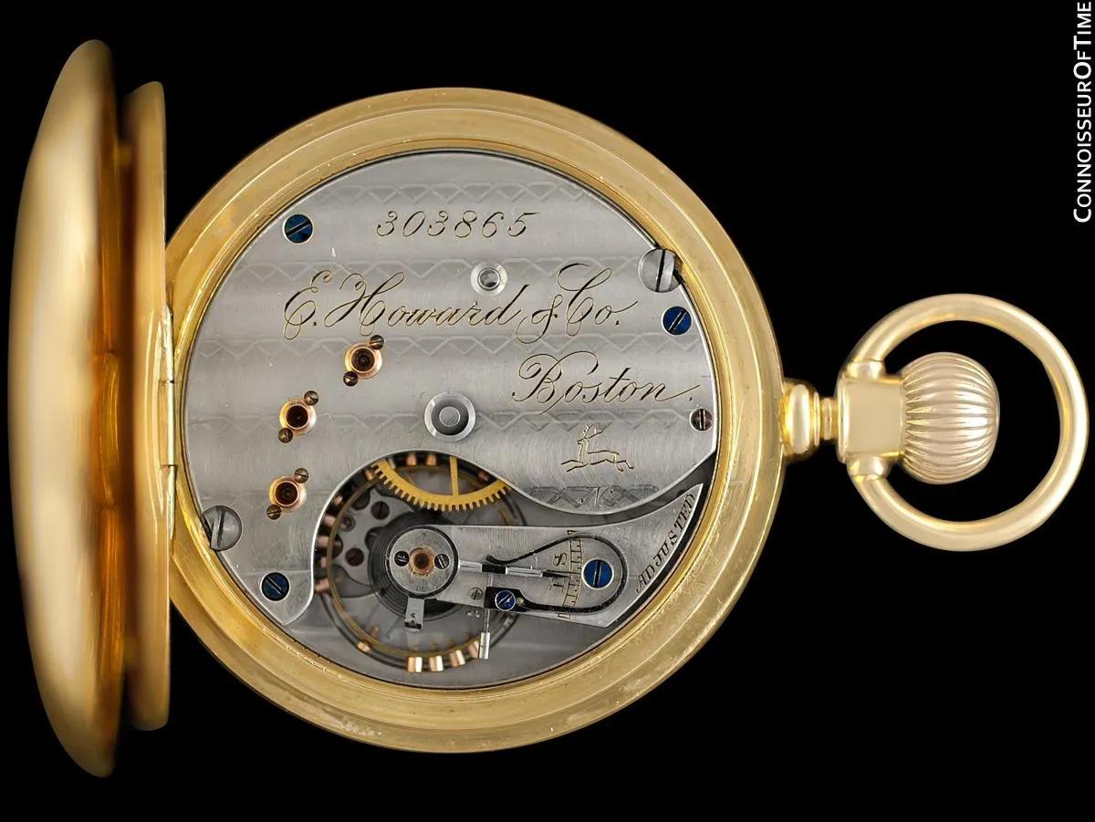 1891 E. Howard & Co. Antique 18 Size N Pocket Watch with Exceptional Fancy Dial - 14K Gold