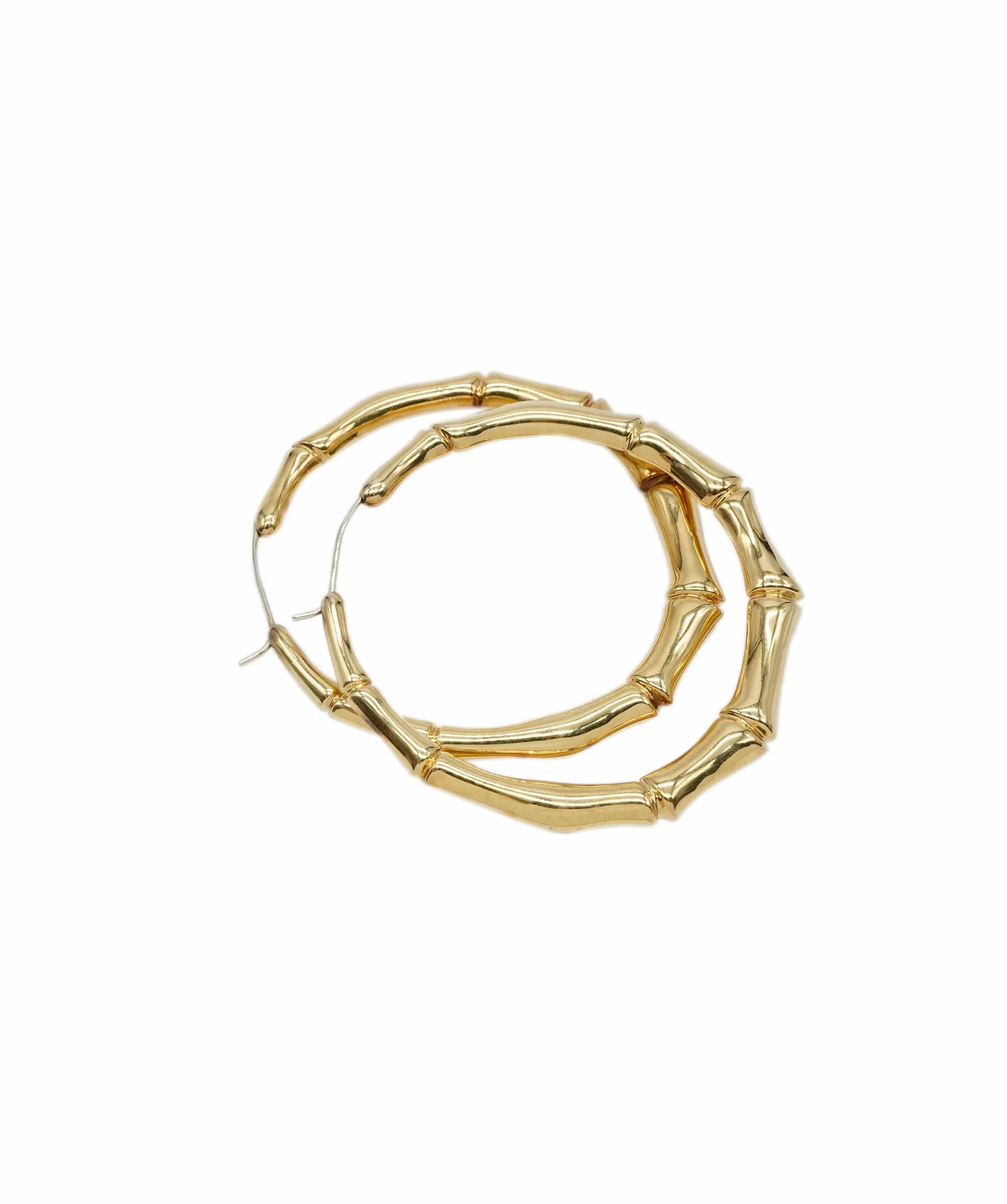 18K Yellow Gold Gucci Large Bamboo Hoop, 2 Inch ABC0878