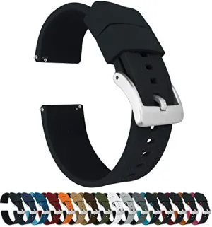 18mm Black - BARTON Elite Silicone Watch Bands - Quick Release - Choose Strap Color & Width