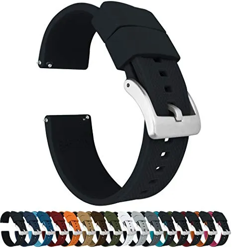 18mm Black - BARTON Elite Silicone Watch Bands - Quick Release - Choose Strap Color & Width