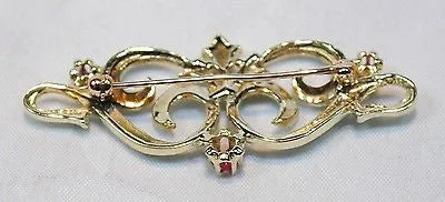 1900s Art Nouveau Era Green Enamel Ruby Brooch in 14K Yellow Gold - $8K VALUE