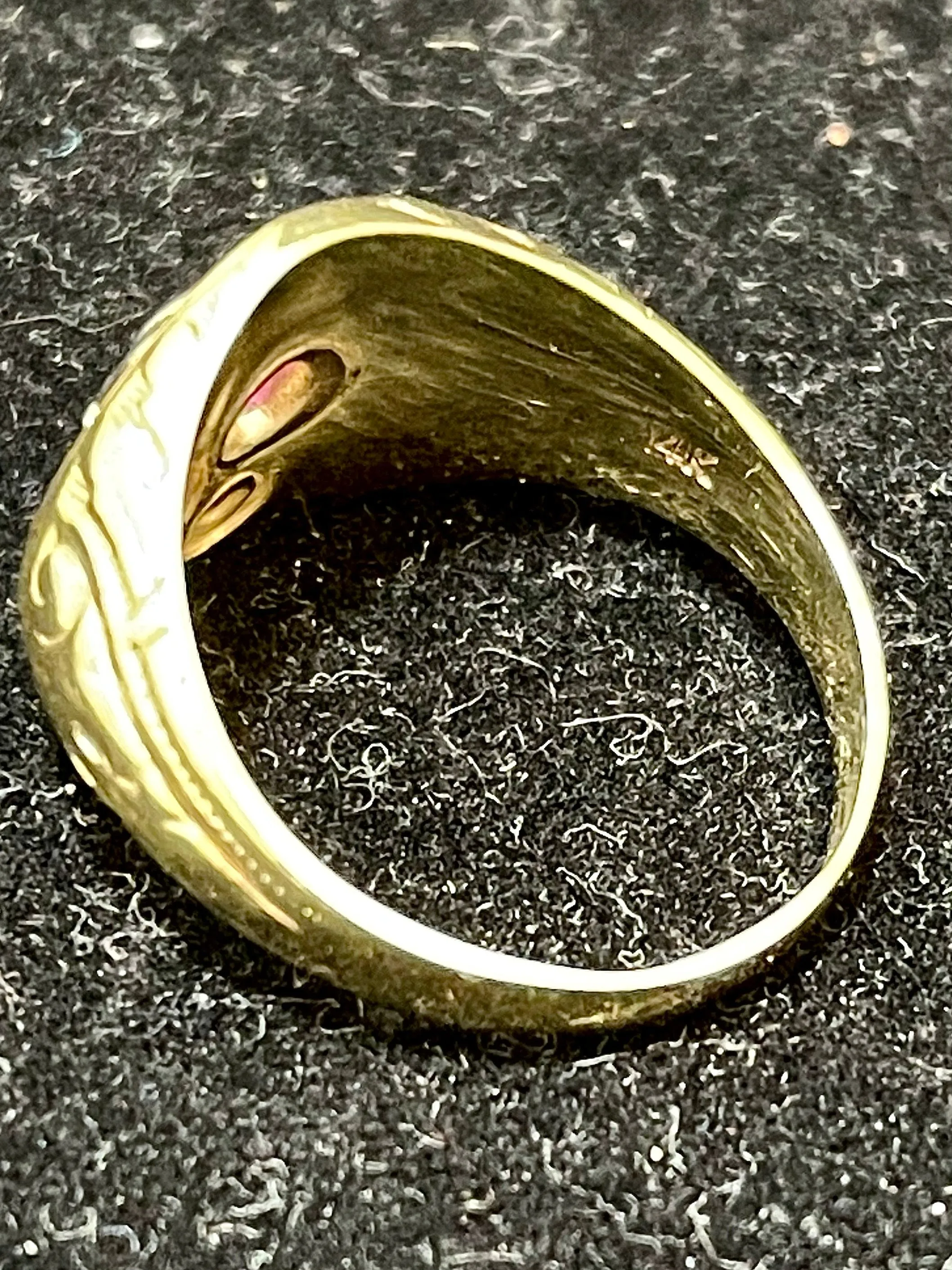 1900's Unique Elks Club Ruby Ring in Solid White/Yellow Gold - $8K APR Value w/CoA}
