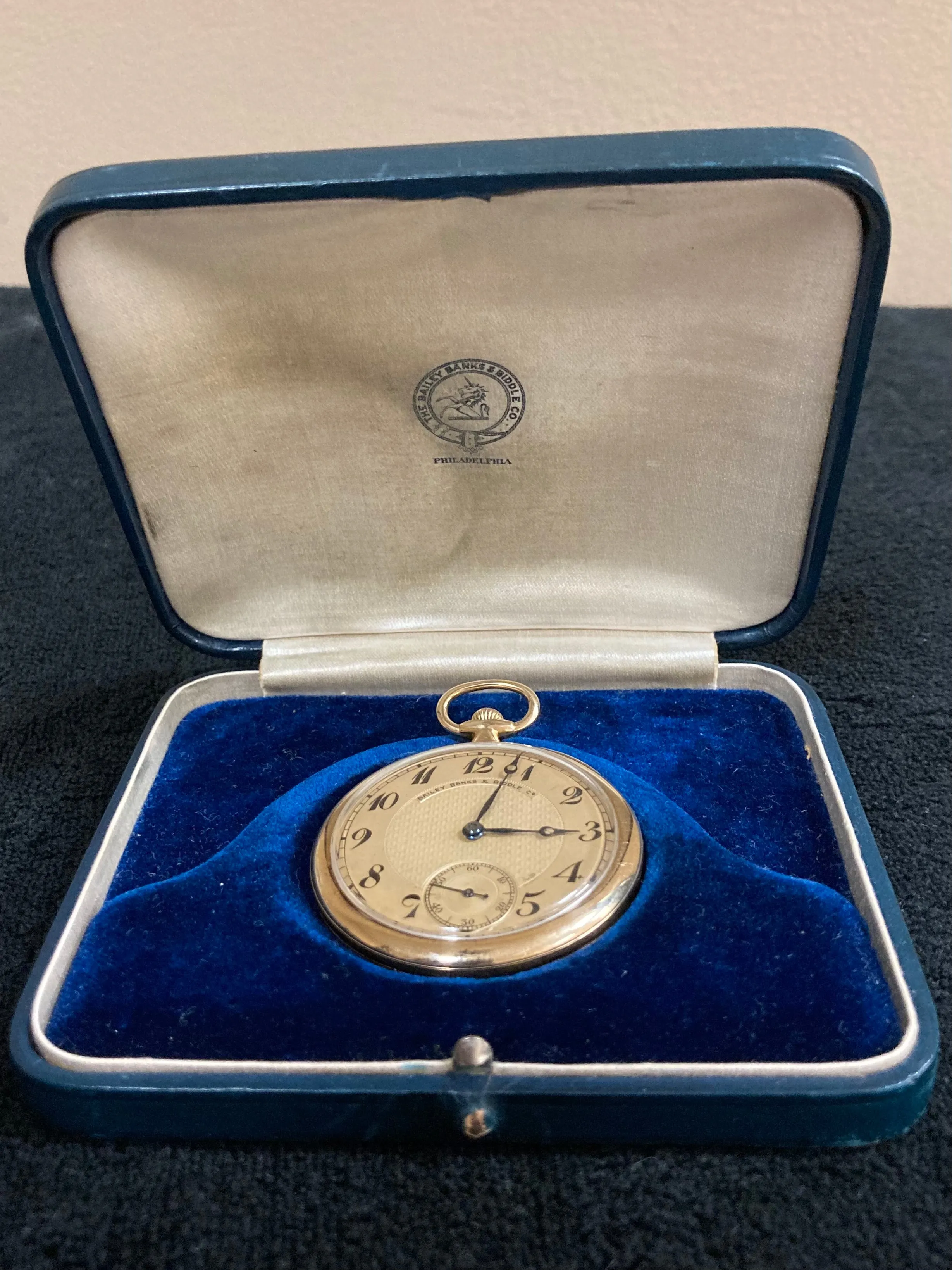 1910's Patek Philippe Antique Mens 44mm Pocket Watch with Original Box - 18K Gold