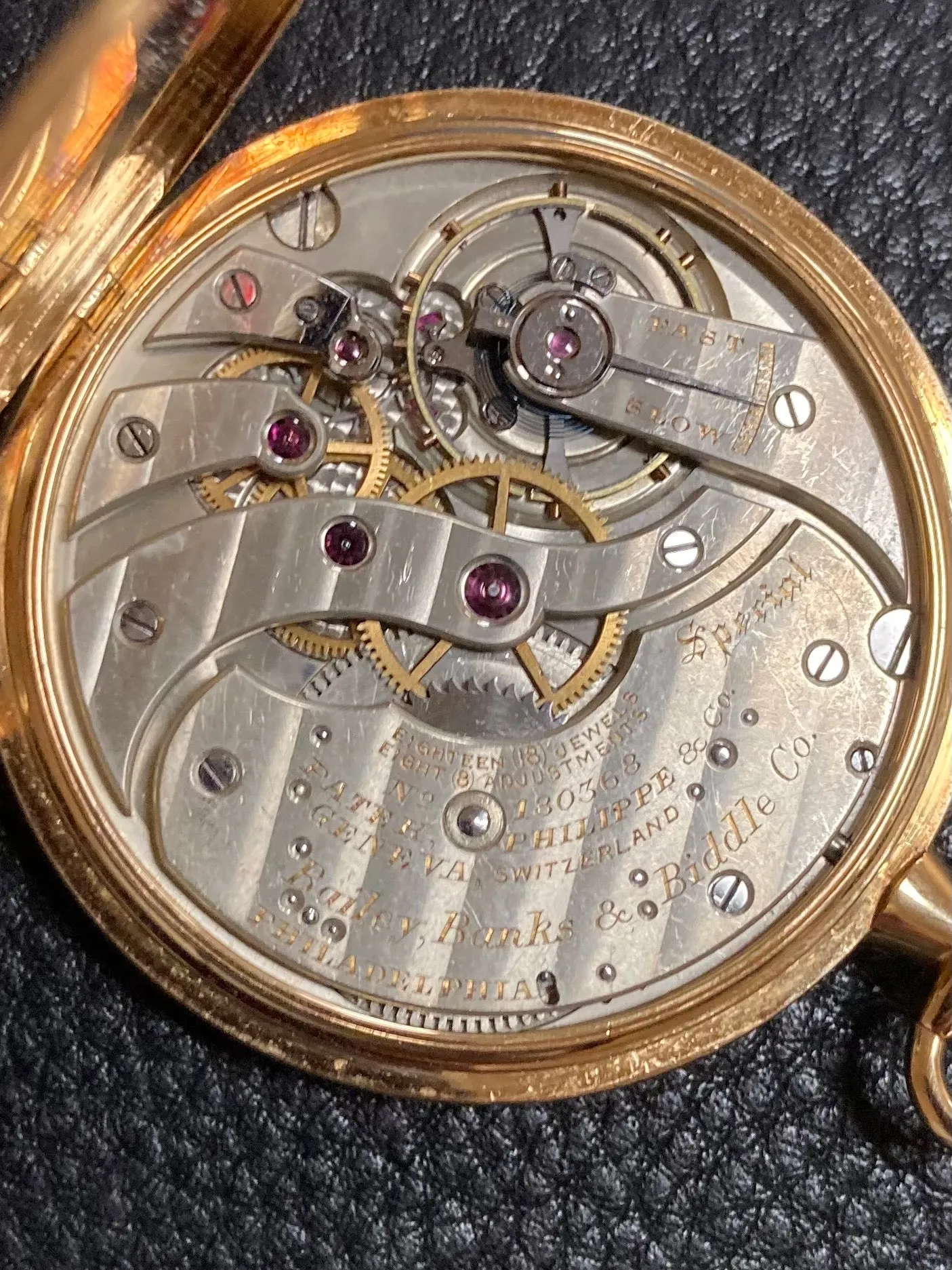 1910's Patek Philippe Antique Mens 44mm Pocket Watch with Original Box - 18K Gold