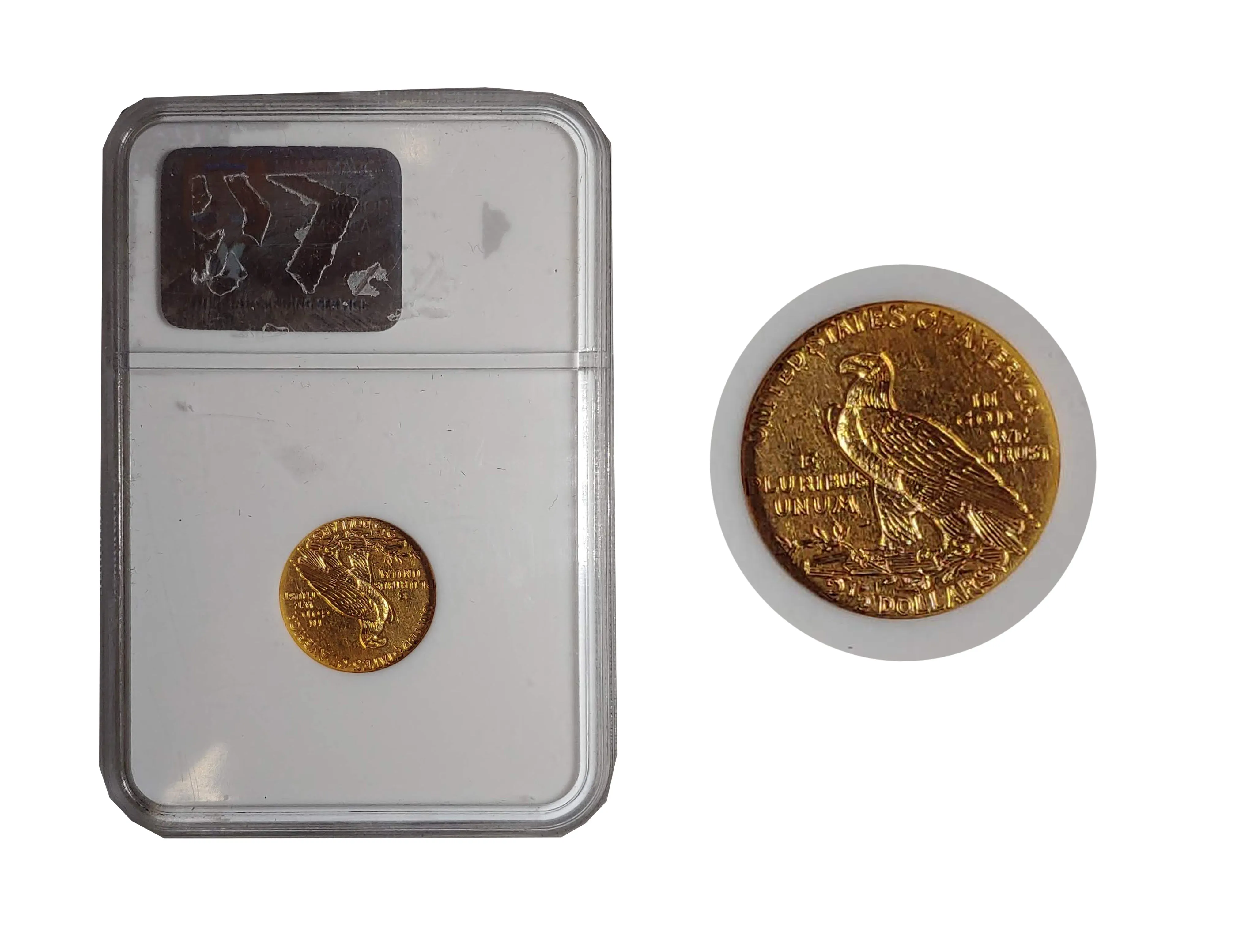 1911-D Indian Head Quarter Eagle Coin AU-58 (NGC) - $15K APR Value w/ CoA!