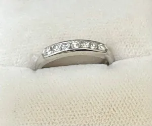 1920s Unique Design 18KWG with 7 Diamonds Band Ring - $7K Appraisal Value w/CoA!