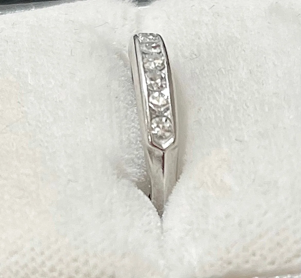 1920s Unique Design 18KWG with 7 Diamonds Band Ring - $7K Appraisal Value w/CoA!