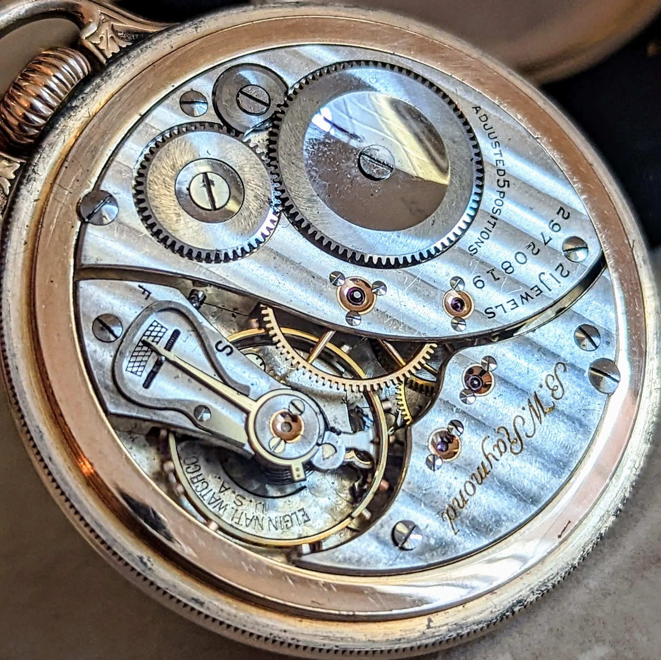 1927 ELGIN B. W. Raymond Railroad Pocket Watch Model 15 Grade 472 Movement 16S