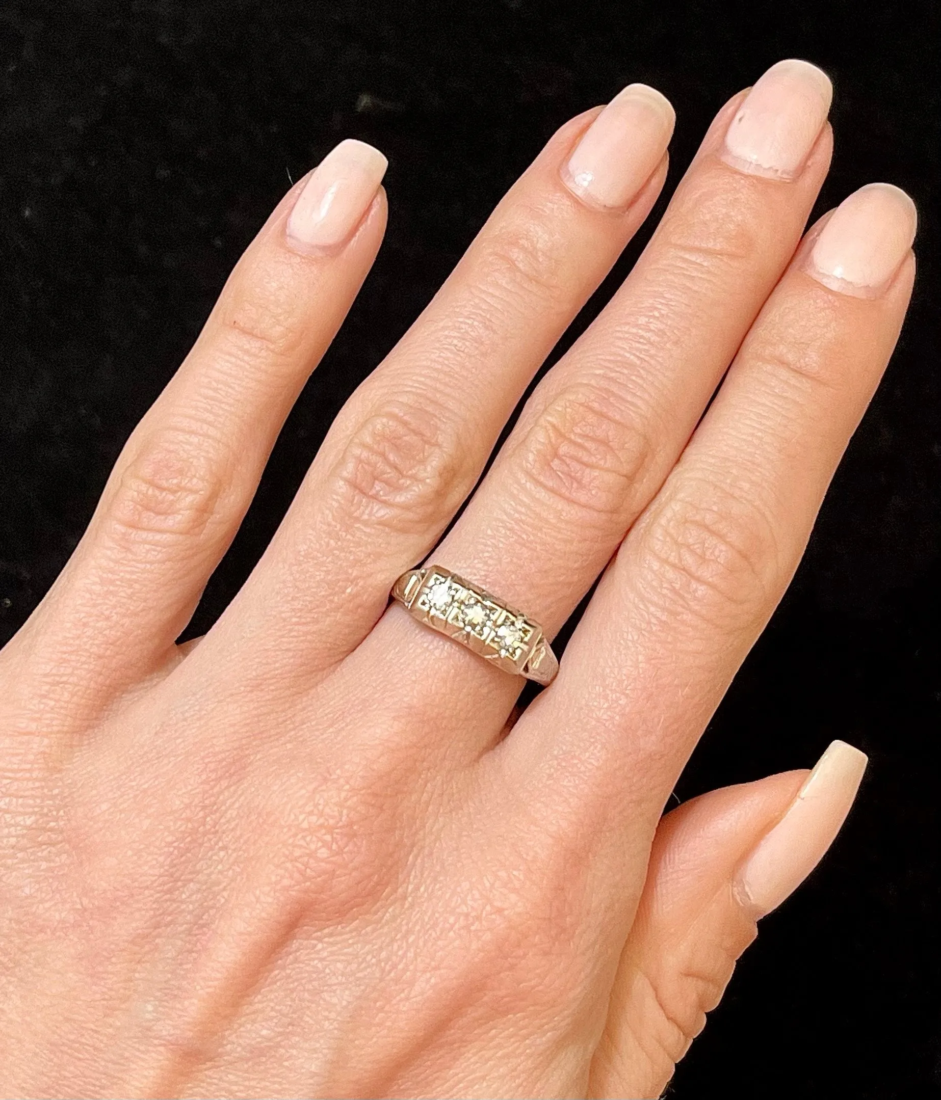 1930s Intricate Filigree Victorian Design 18KWG Diamond Ring - $6K APR Value w/CoA!
