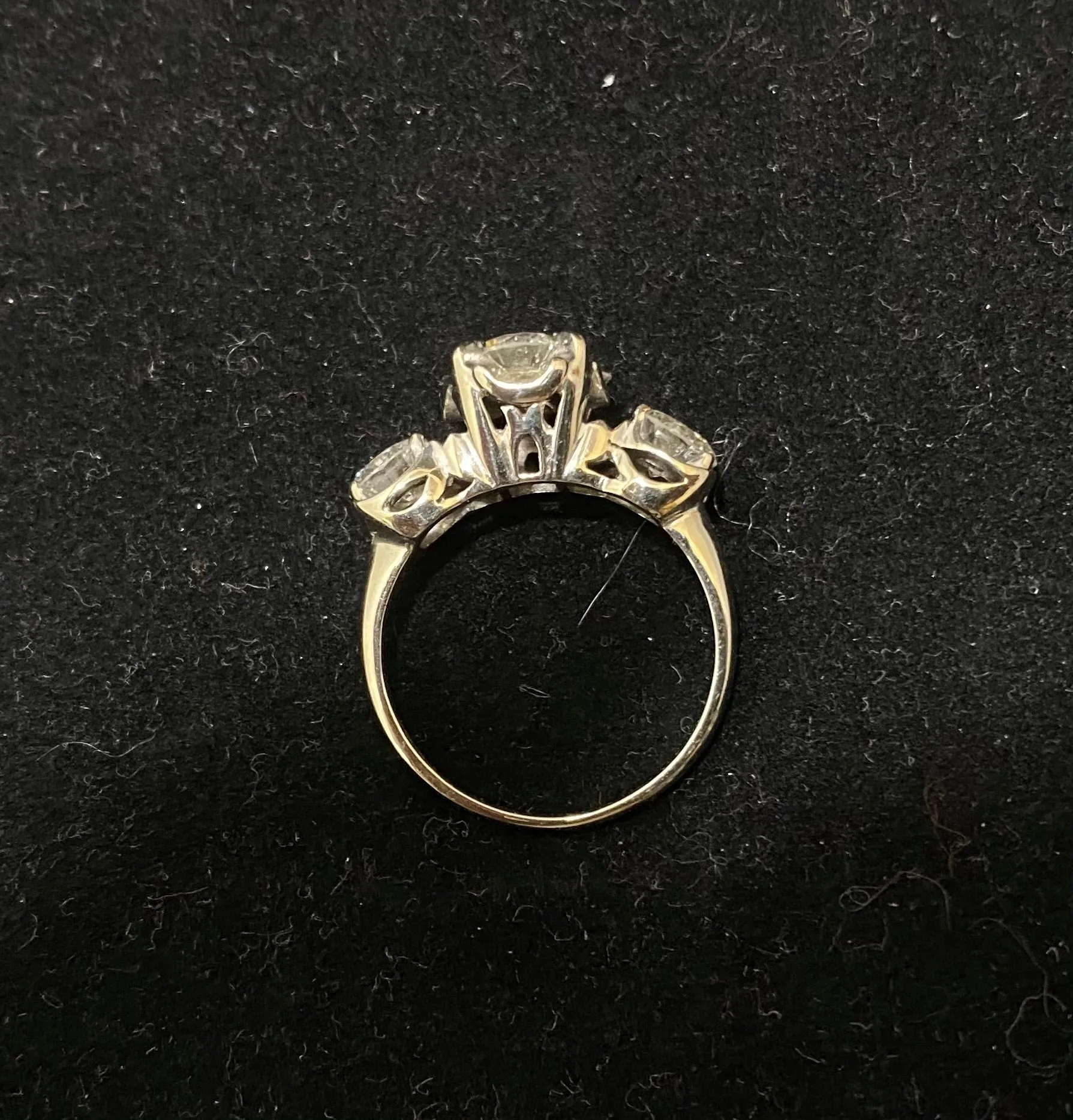 1930's Unique Designer's Solid White Gold with 7 Diamonds Ring - $16K Appraisal Value w/CoA}