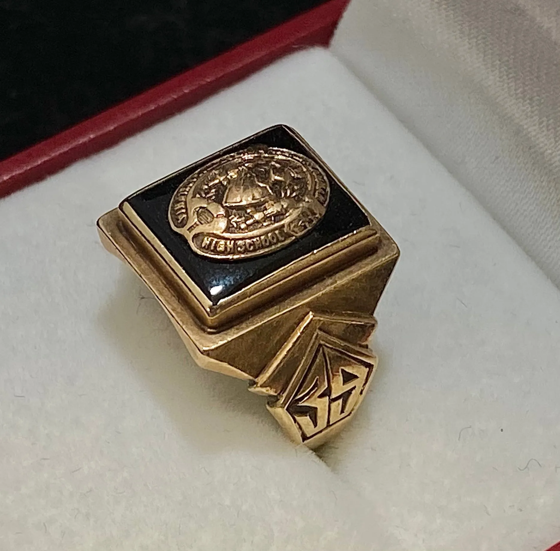 1939 West Philadelphia High School Ring in Solid Yellow Gold with Onyx - $8K Appraisal Value w/CoA}