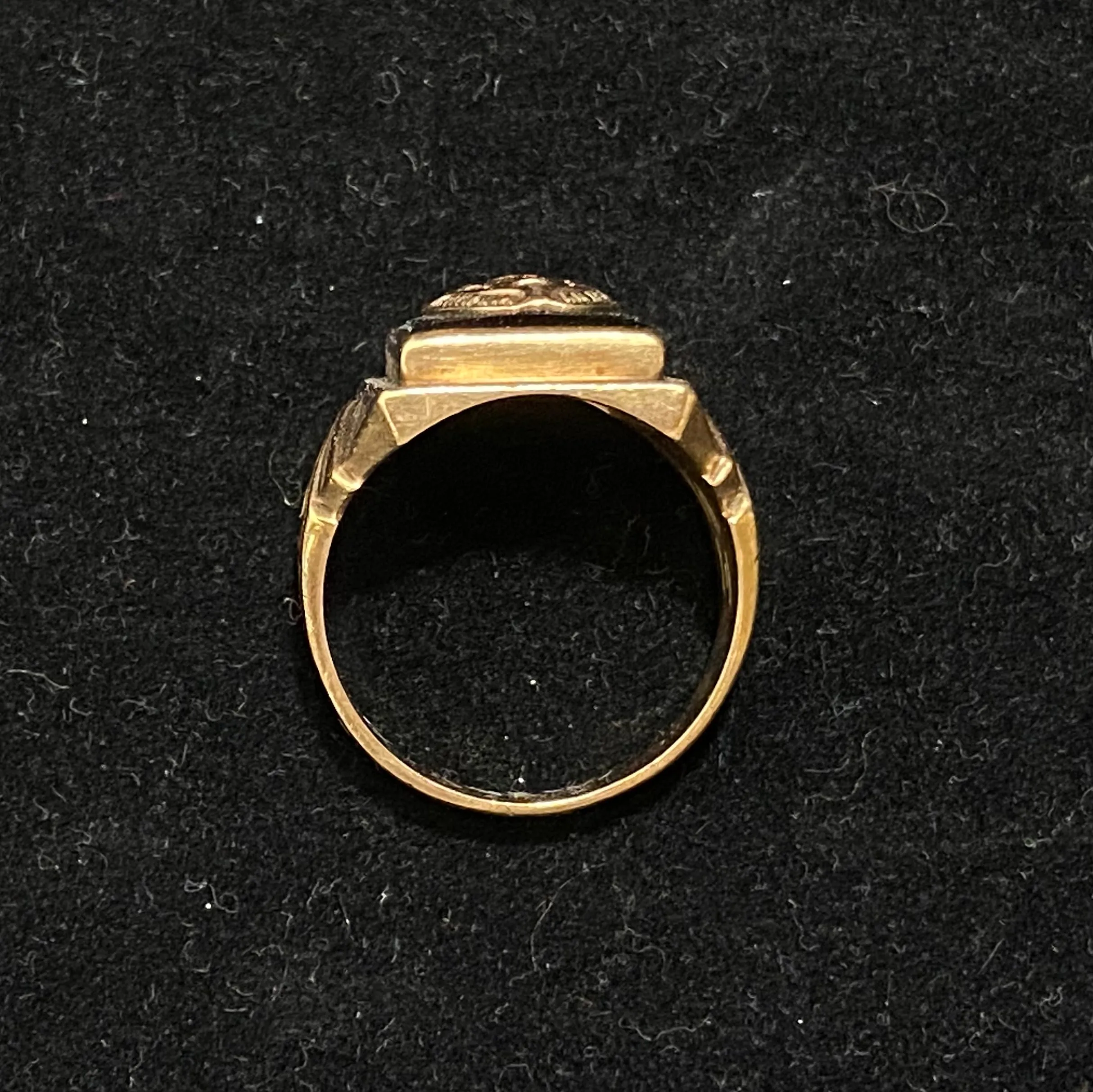 1939 West Philadelphia High School Ring in Solid Yellow Gold with Onyx - $8K Appraisal Value w/CoA}