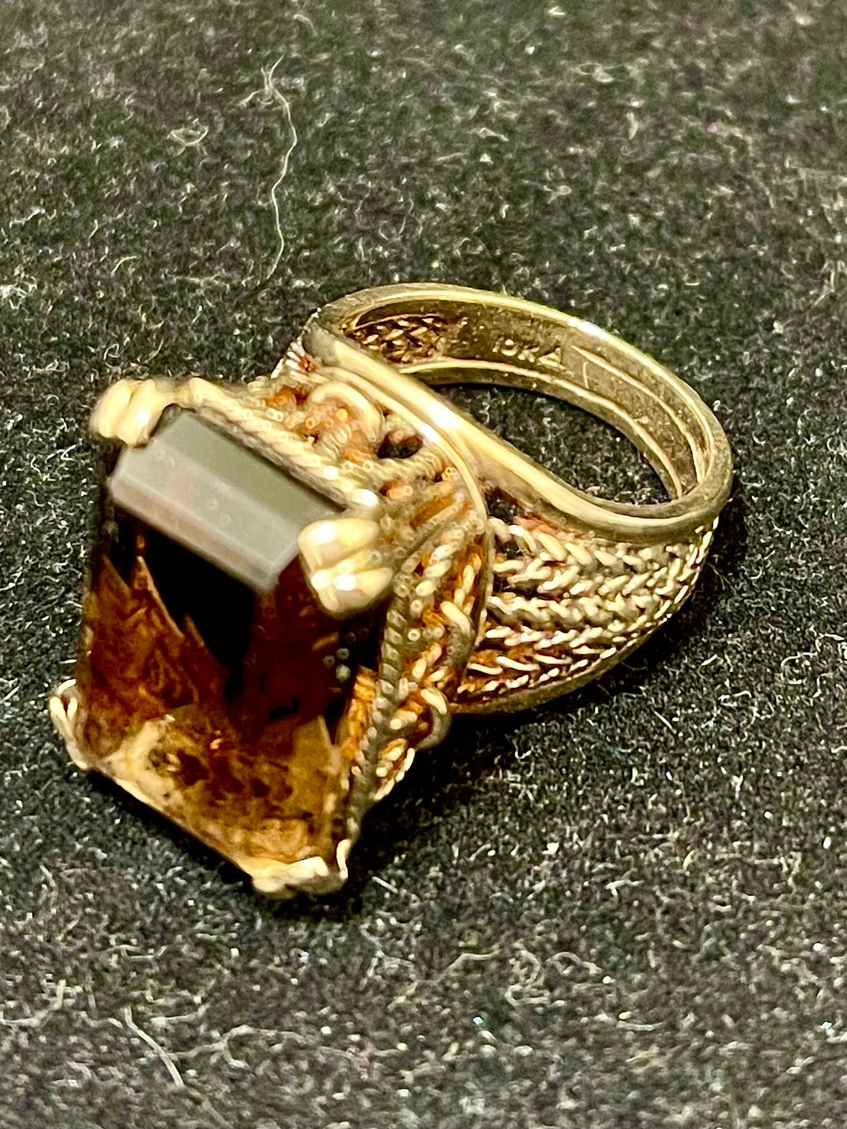 1940s Designer's Unique SYG with Smoky Quartz Ring - $4K Appraisal Value w/CoA!
