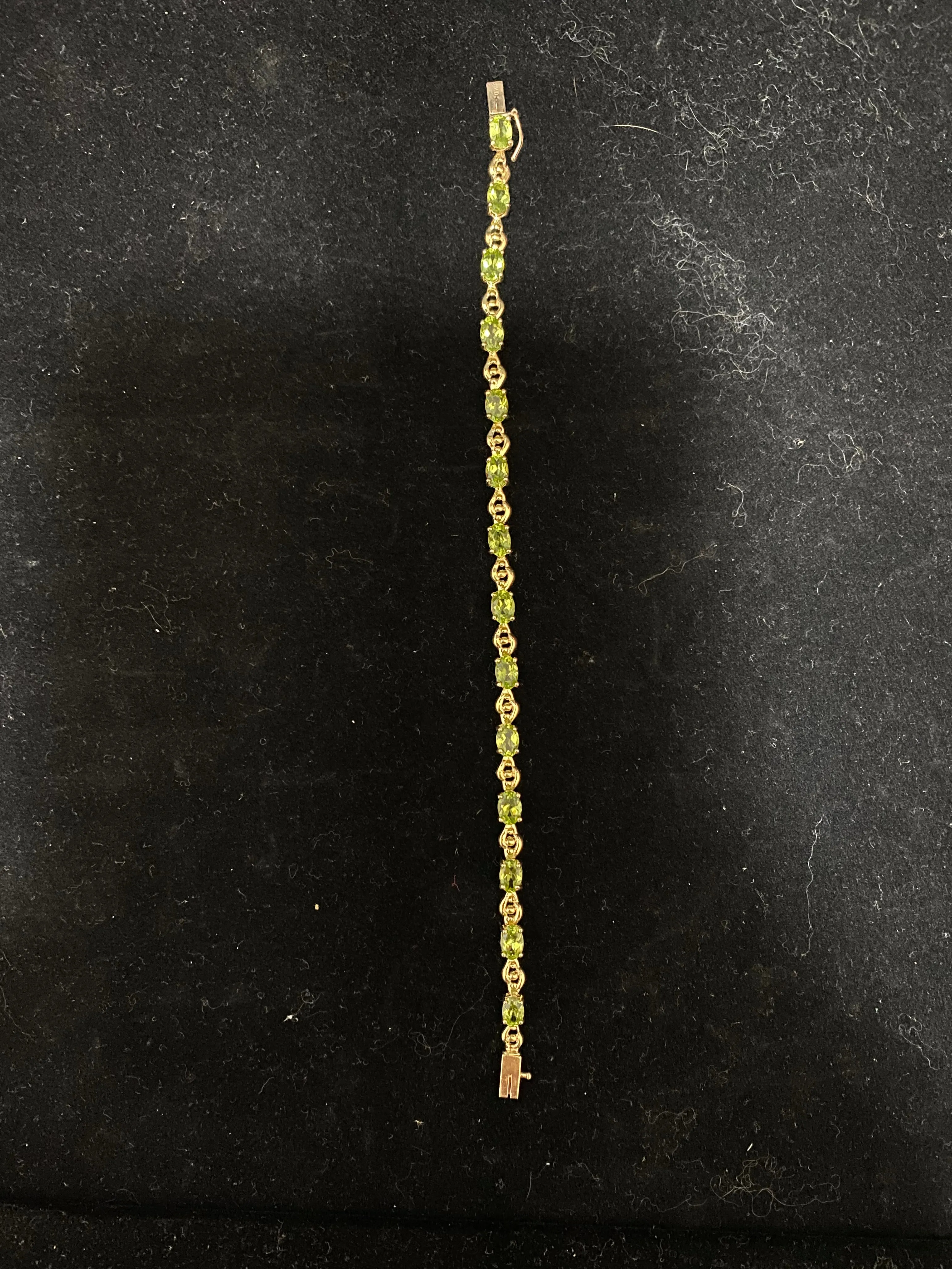 1940's Unique Vintage Solid Yellow Gold Bracelet with 14 Peridots - $8K Appraisal Value w/CoA}