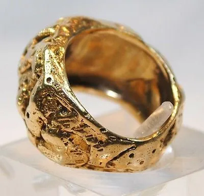 1940s Vintage Custom Cartier 14K Yellow Gold Nugget Style Ring - $10K VALUE