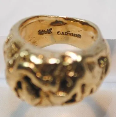 1940s Vintage Custom Cartier 14K Yellow Gold Nugget Style Ring - $10K VALUE