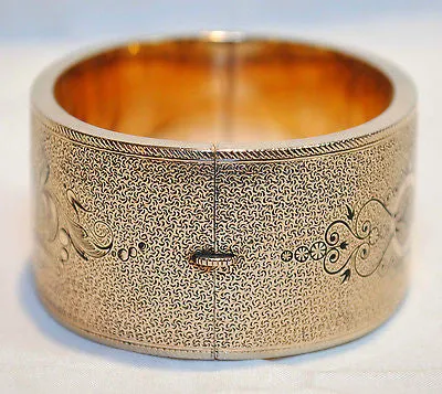 1940's Vintage Edwardian/Art Nouveau Style Enameled Bangle Bracelet in 18K Yellow Gold - $15K VALUE