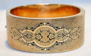 1940's Vintage Edwardian/Art Nouveau Style Enameled Bangle Bracelet in 18K Yellow Gold - $15K VALUE