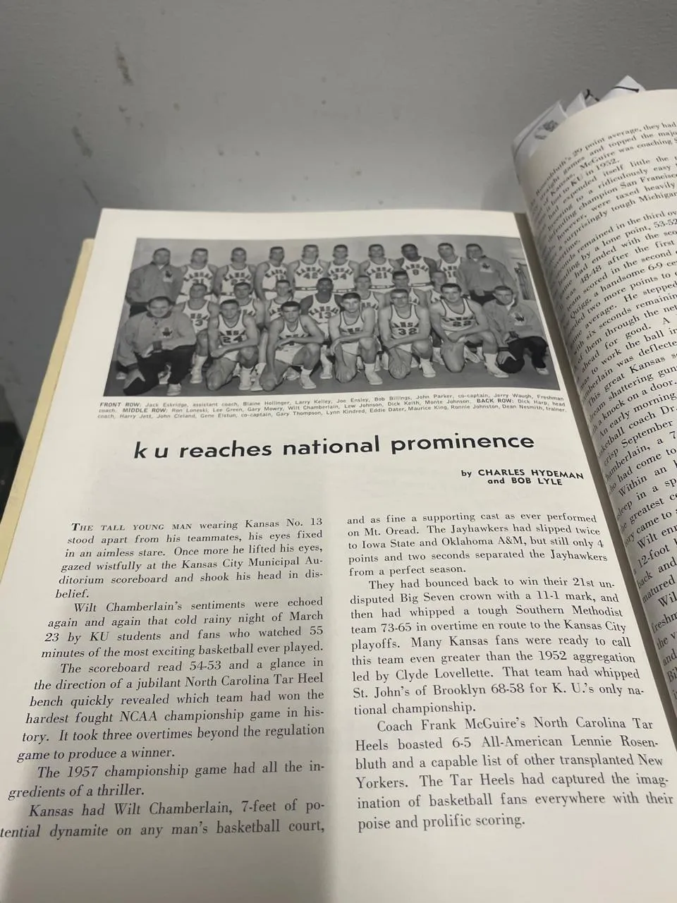 1957 Jayhawker Yearbook University of Kansas Wilt Chamberlain - $10K APR w/ CoA!