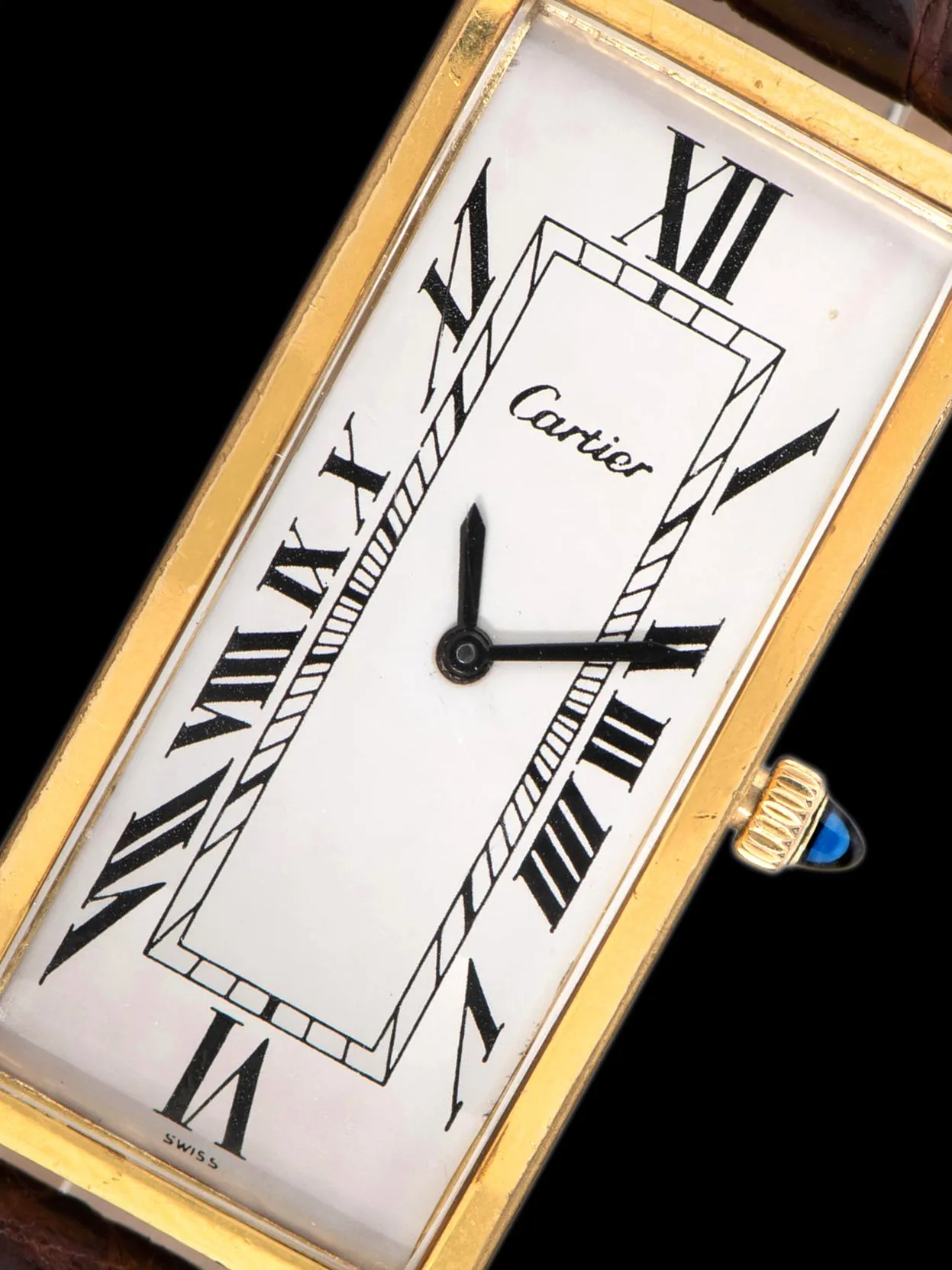 1960s Cartier Tank Allongee 18K Gold Plaque "Steve McQueen"