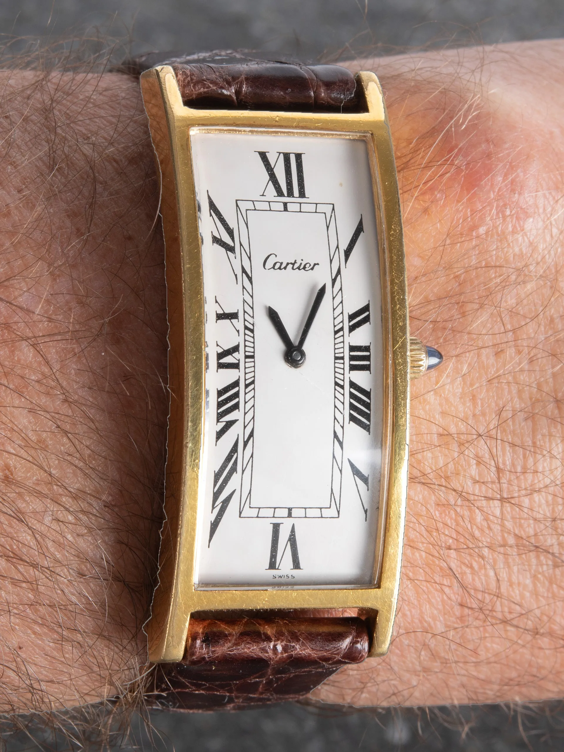 1960s Cartier Tank Allongee 18K Gold Plaque "Steve McQueen"
