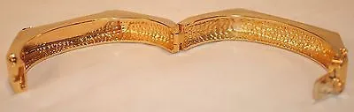 1960s Vintage Diamond Hinged Bangle Bracelet in Textured 14K Yellow Gold - $25K VALUE