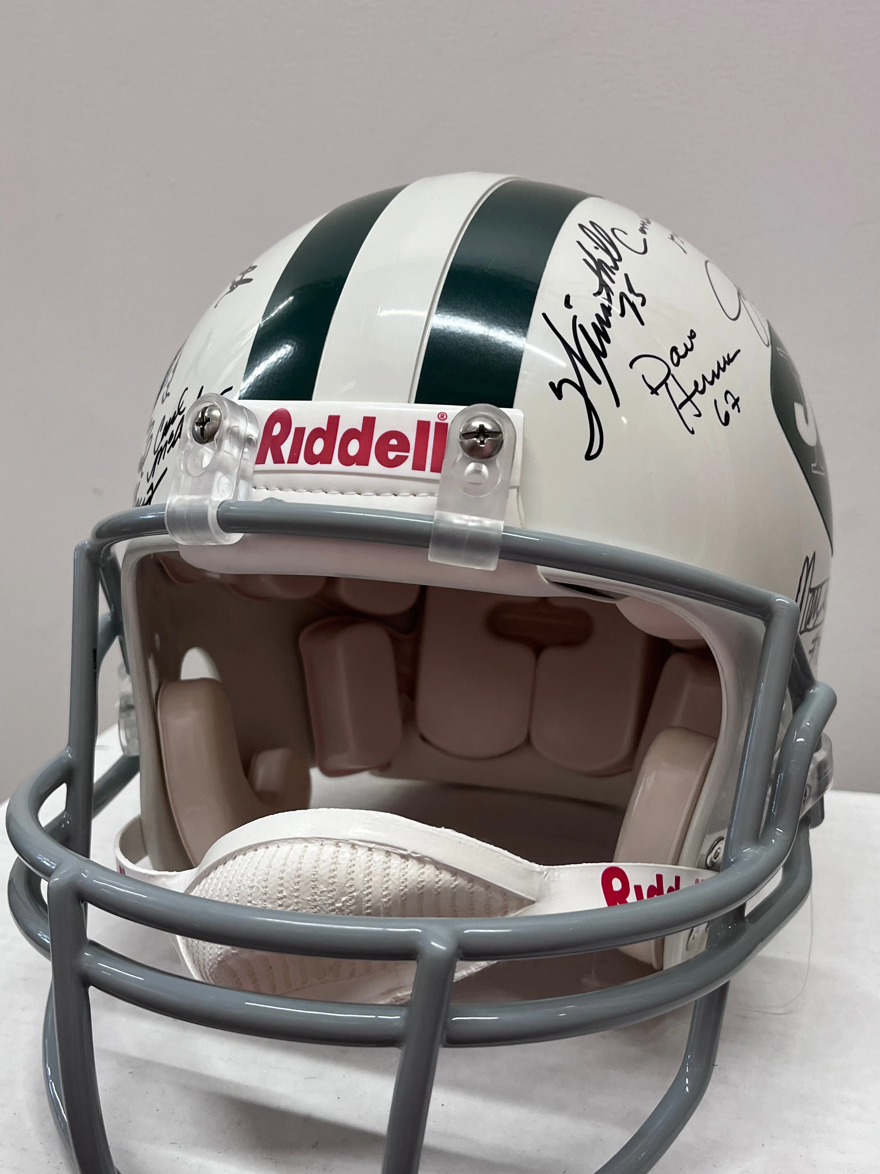 1969 Vintage Jets Authentic Pro-Line Helmet Team Signed by 24 - $10K APR w/ COA!