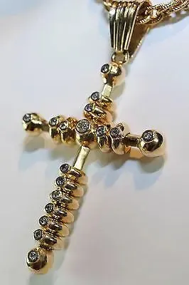 1970s Vintage 1.25 Carat Diamond Cross Pendant in 14K Yellow Gold - $25K VALUE