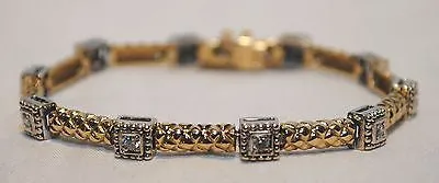 1970s Vintage Diamond Two-Tone 14K White & Yellow Gold Bracelet  - $10K VALUE