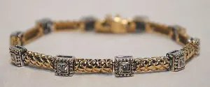 1970s Vintage Diamond Two-Tone 14K White & Yellow Gold Bracelet  - $10K VALUE