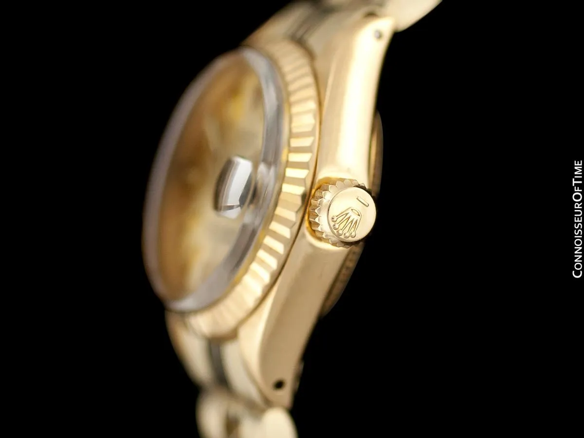 1972 Rolex Datejust (President) Ladies Vintage Watch with Champagne Dial - 18K Gold