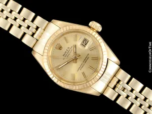 1972 Rolex Datejust (President) Ladies Vintage Watch with Champagne Dial - 18K Gold