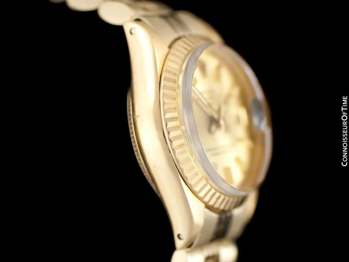 1972 Rolex Datejust (President) Ladies Vintage Watch with Champagne Dial - 18K Gold