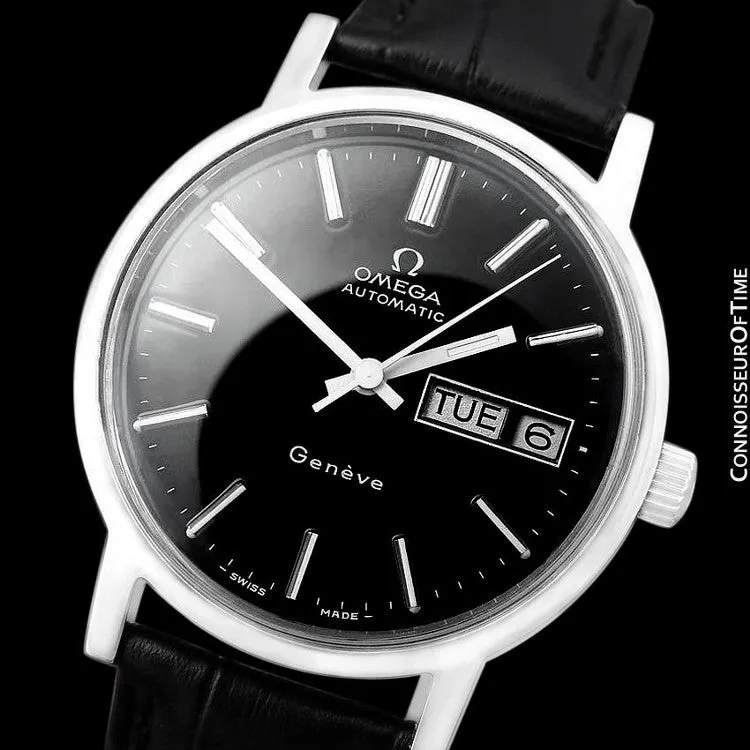 1974 Omega Geneve Classic Vintage Mens Watch, Stainless Steel - Automatic, Day Date