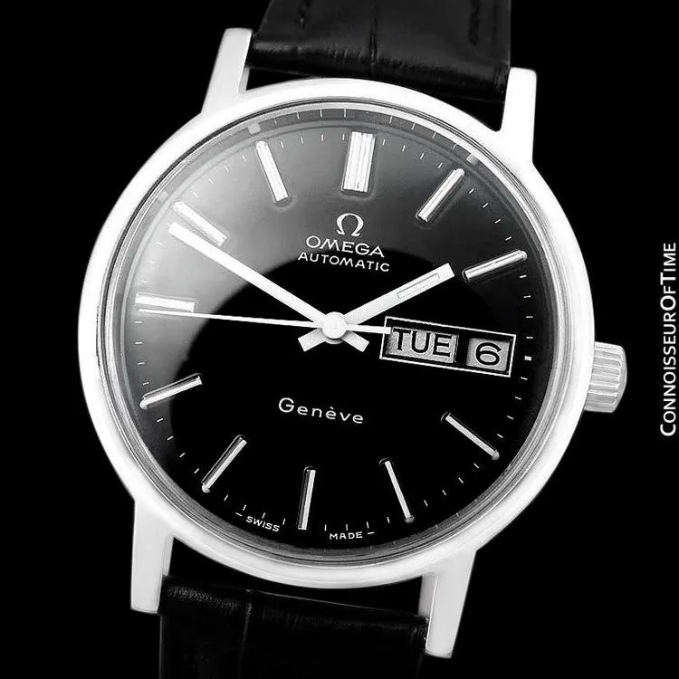 1974 Omega Geneve Classic Vintage Mens Watch, Stainless Steel - Automatic, Day Date