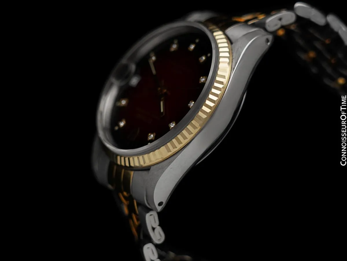 1998 Tudor (Rolex) Prince Oysterdate Mens Midsize Watch - Stainless Steel, 18K Gold & Diamonds