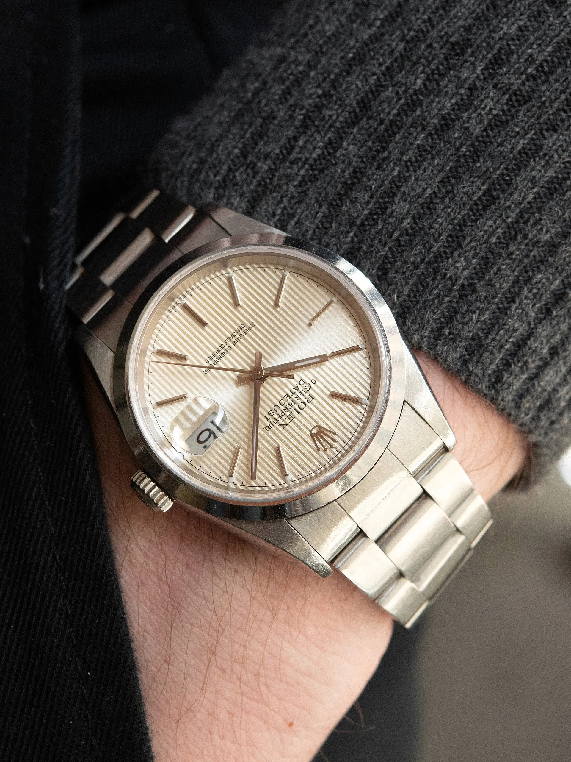 1999 Rolex Datejust (Ref. 16200) Silver "Tapestry" Dial