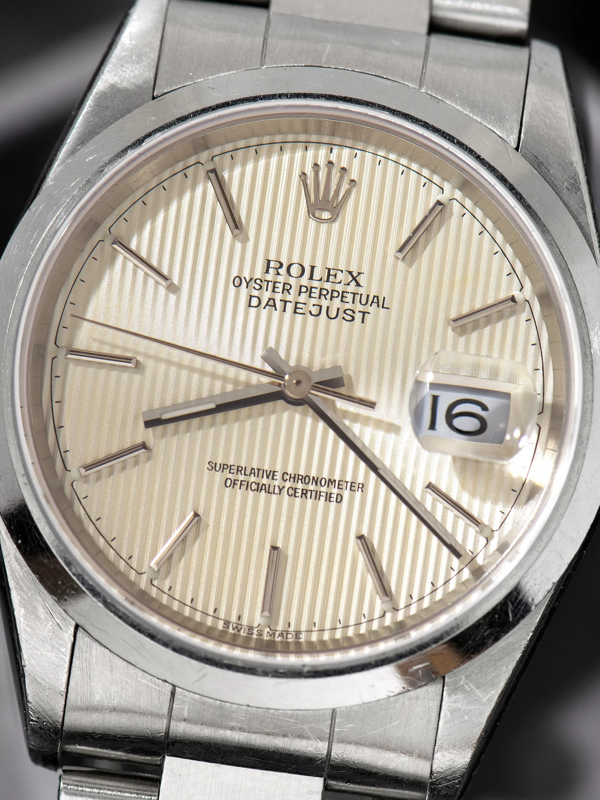 1999 Rolex Datejust (Ref. 16200) Silver "Tapestry" Dial