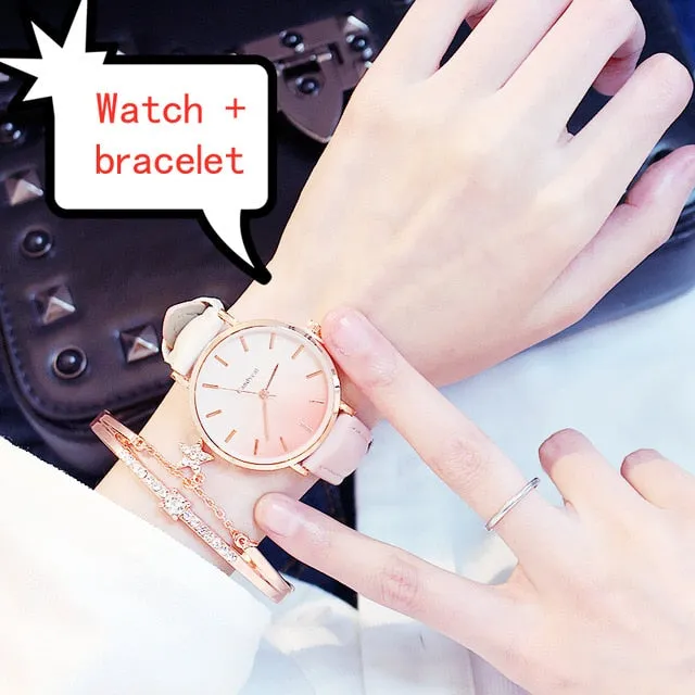 2019 Women's Watch Modern Fashion women Quartz wristwatch student Leather Ladies Bracelet Luxury Watch Casual Relogio femenino