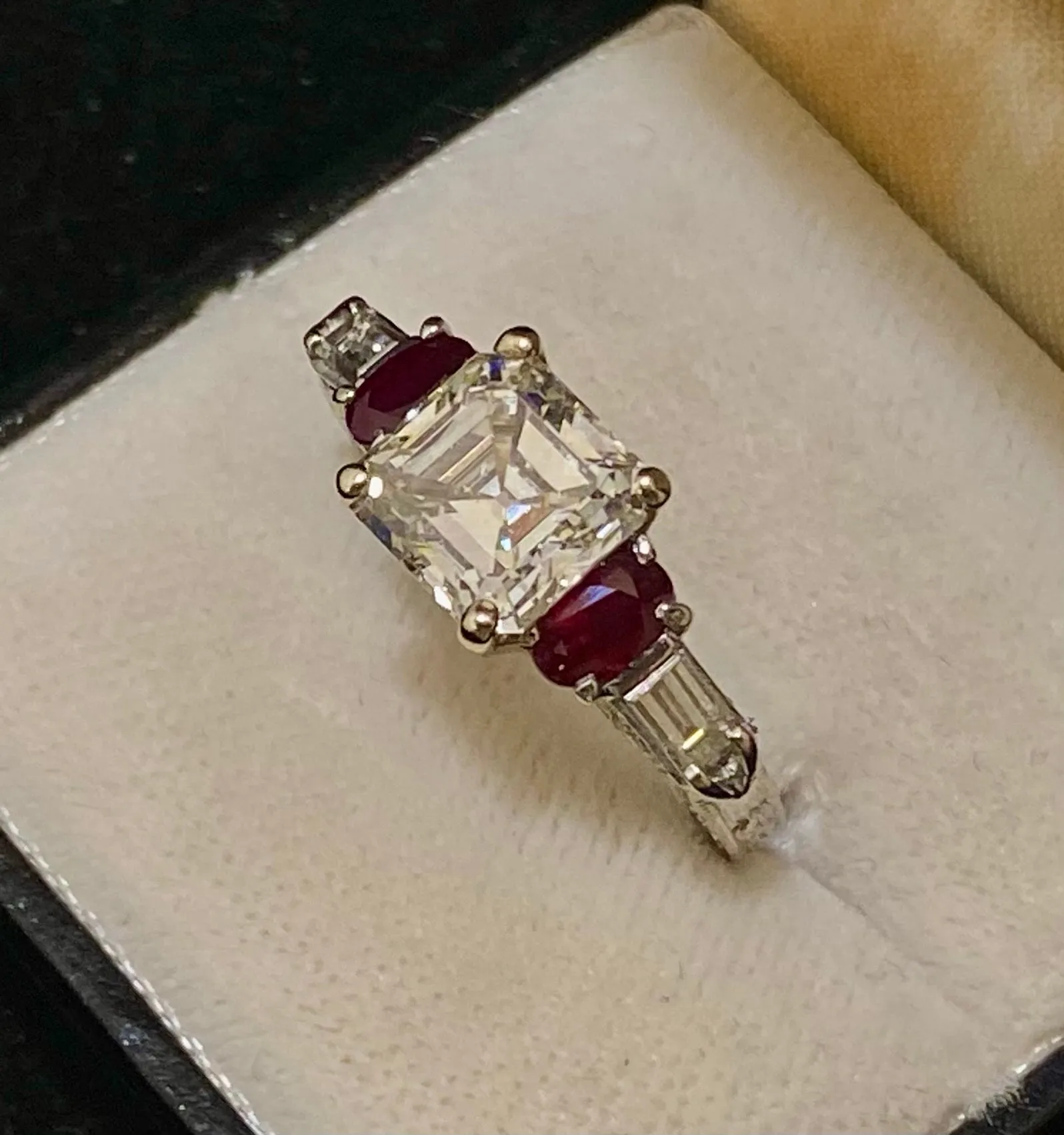 3.35 CT Diamond & Ruby Ring Platinum/18K Yellow Gold Filigree - $80K APR w/ CoA!