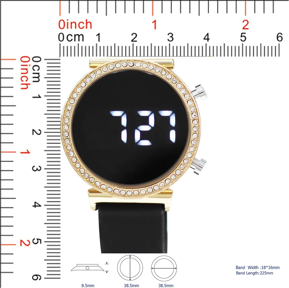 5393 - Montres Carlo LED Silicone Band Watch