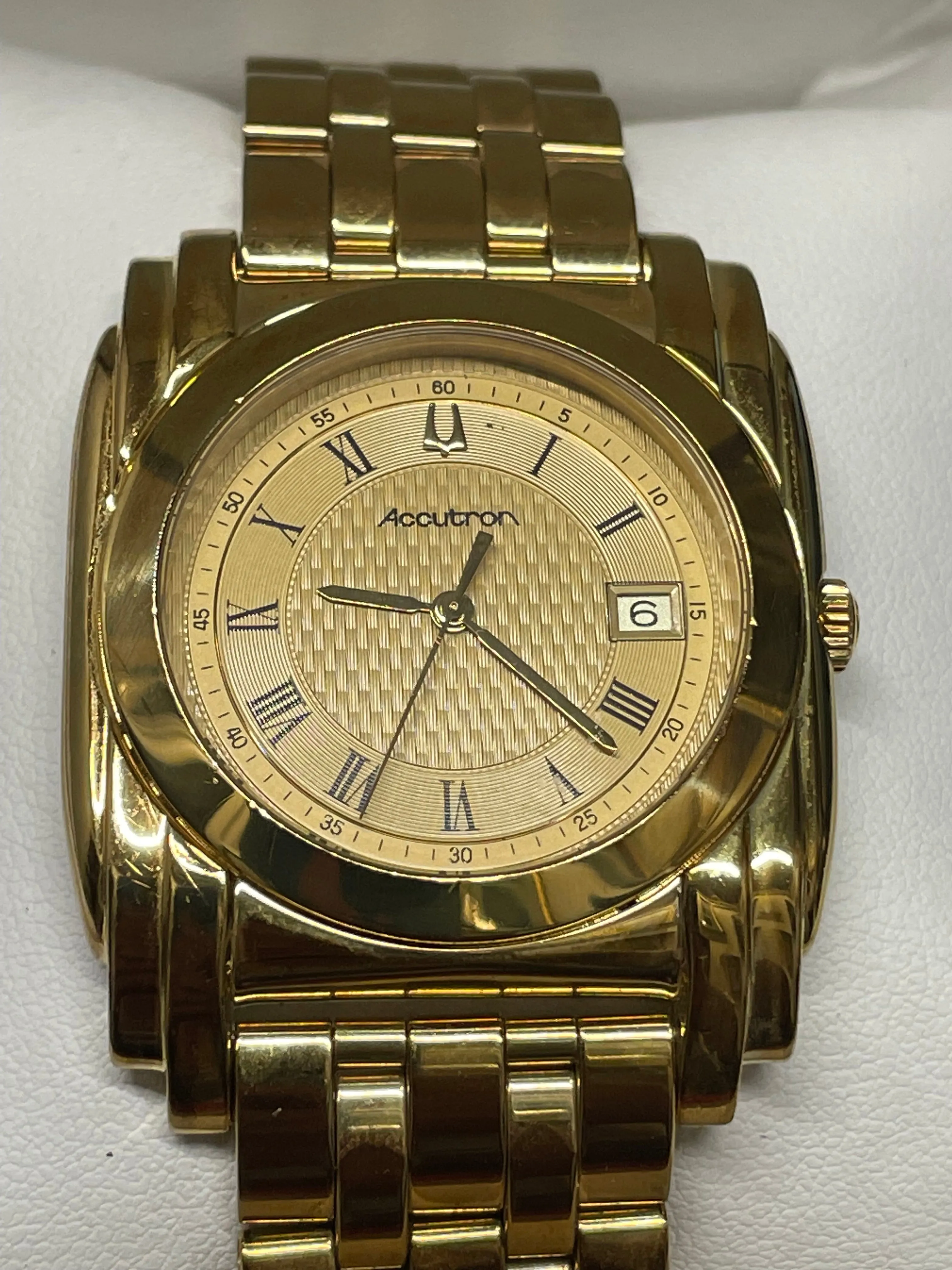 Accutron Vintage 1930s Gold-Tone Art Deco Watch with Textured  - $3K APR w/ COA!