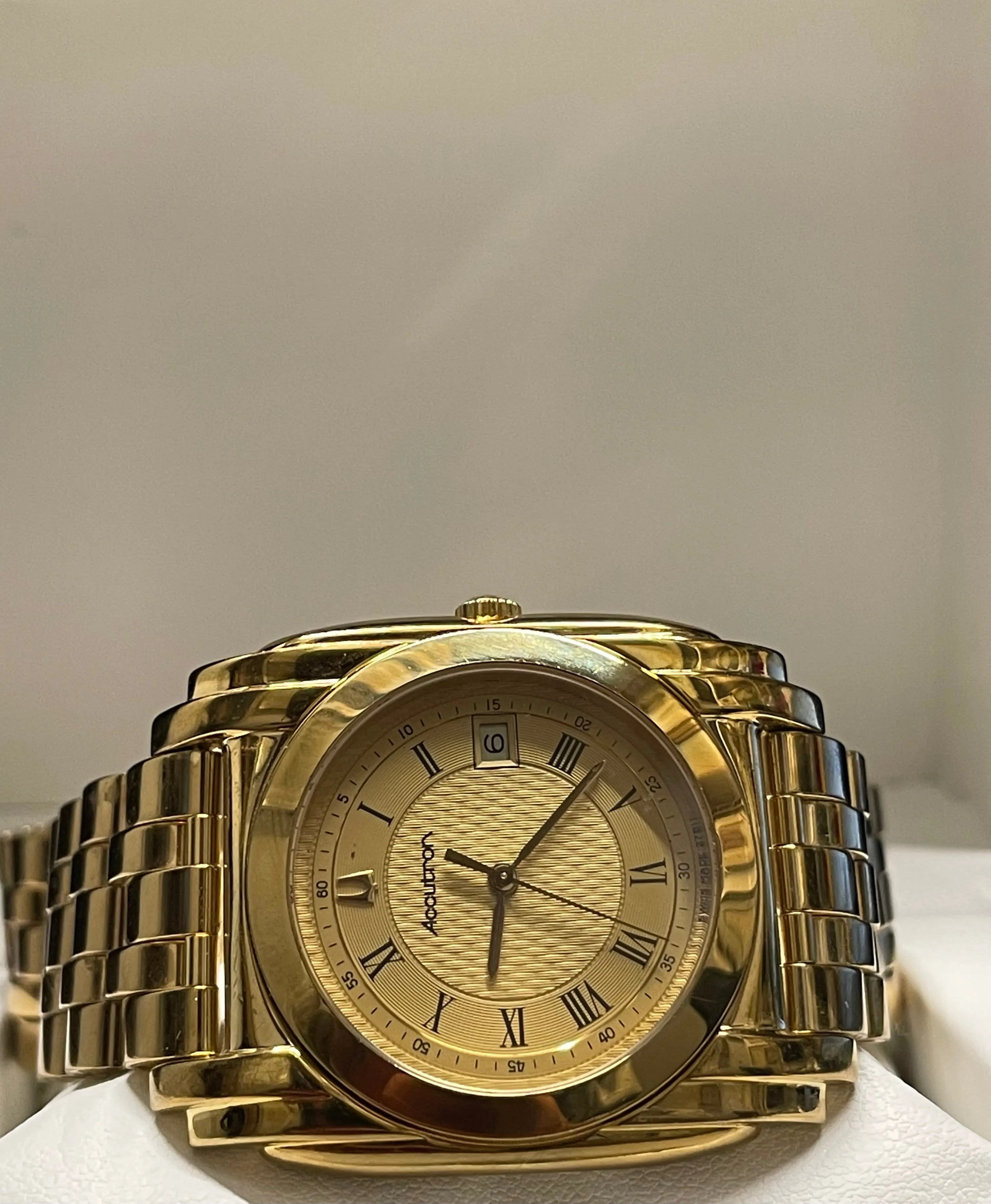 Accutron Vintage 1930s Gold-Tone Art Deco Watch with Textured  - $3K APR w/ COA!