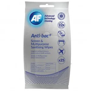AF Anti-Bac  Antibacterial Screen Cleaning Wipes â€“ 25 Wet Wipes ABTW025P