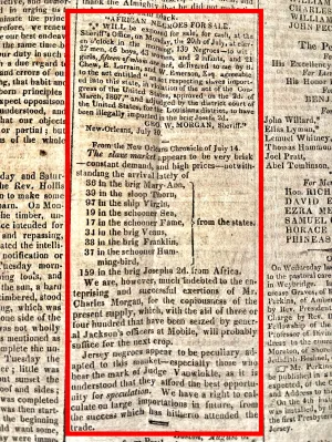 AFRICAN NEGROS FOR SALE SLAVE TRADE ORG AD IN NWSPR 1818 CRAZY - $8K APR w/ COA!